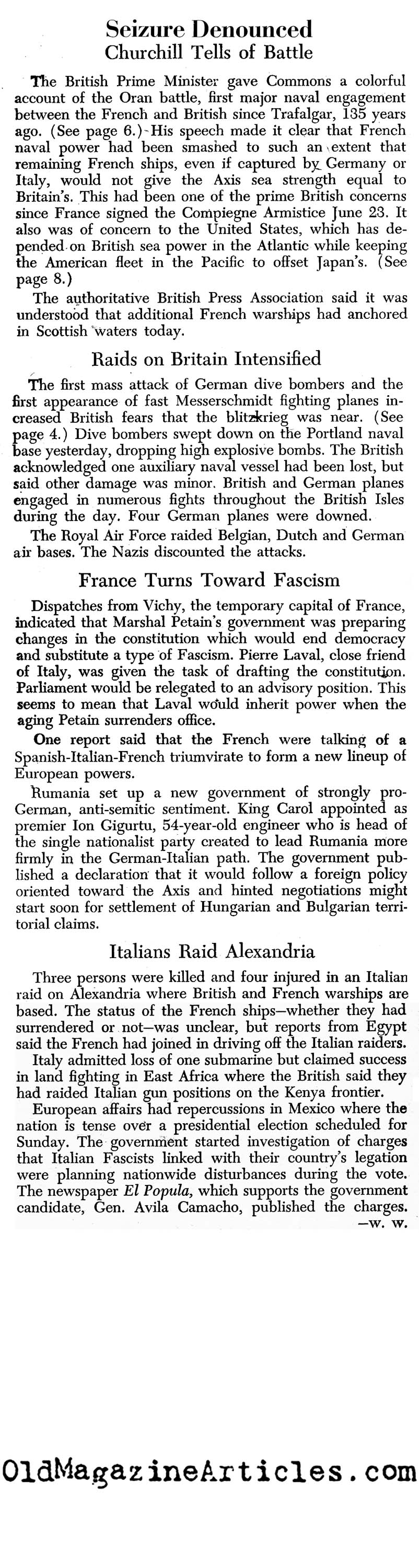 The French Navy In The Balance (PM Tabloid, 1940)