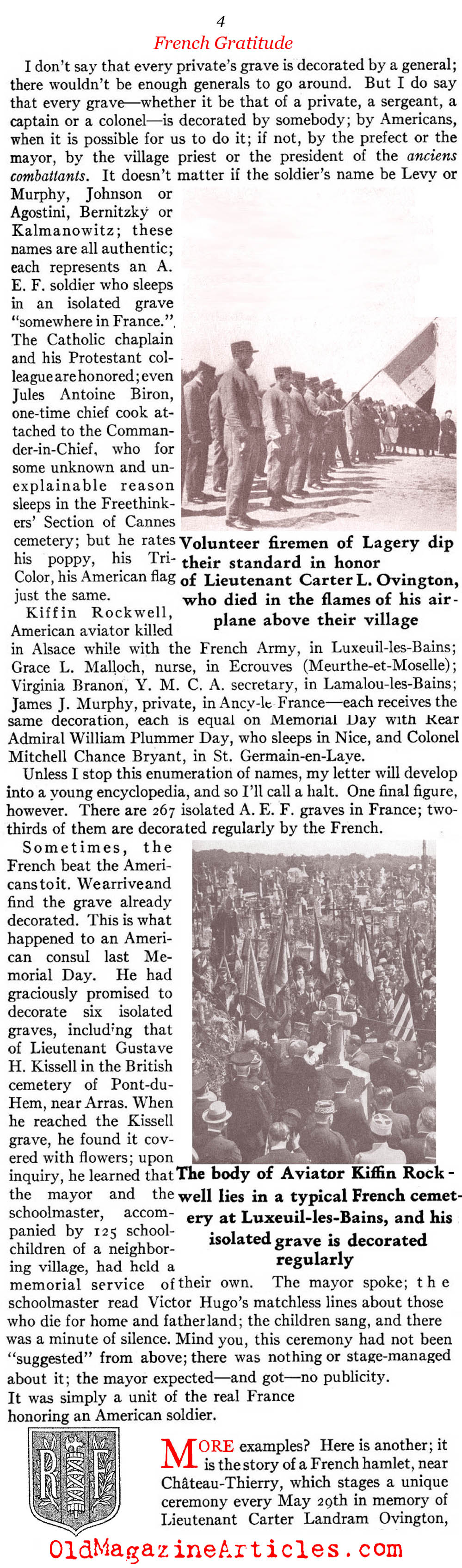 ''Thanks, America'': French Gratitude<BR> (American Legion Monthly, 1936)