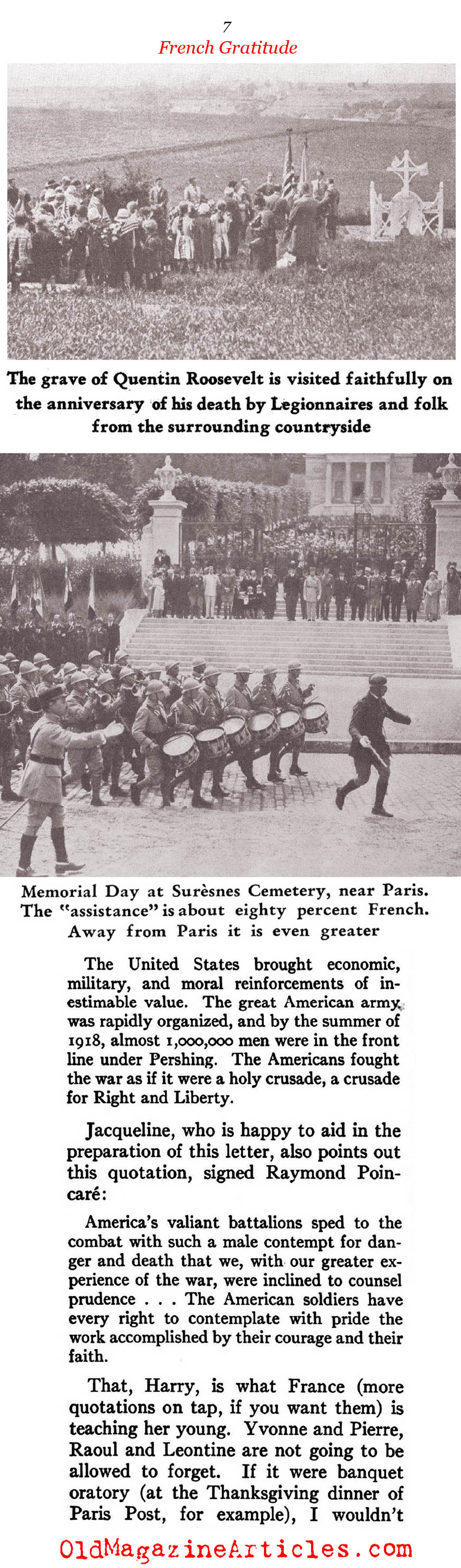 ''Thanks, America'': French Gratitude<BR> (American Legion Monthly, 1936)