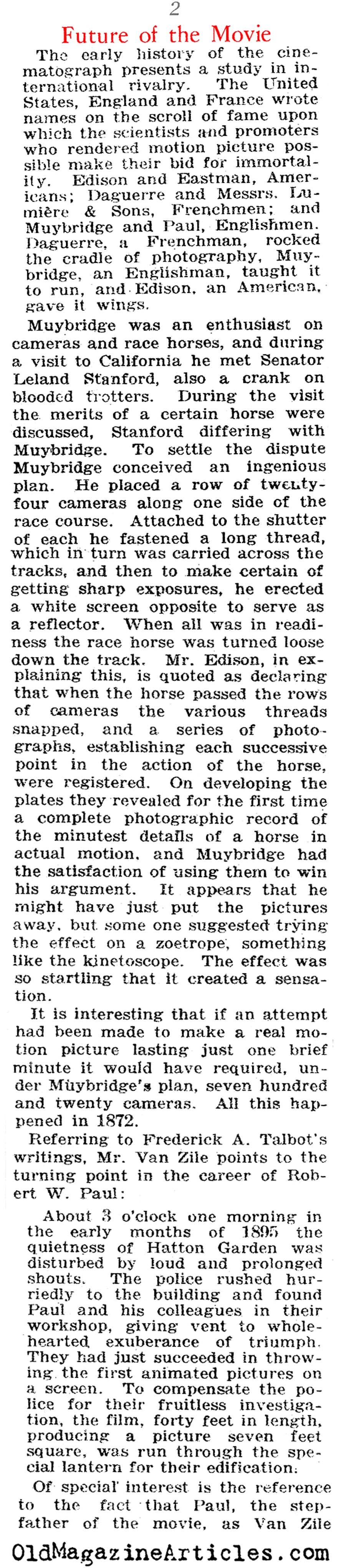 Recalling the 'Future' of the Movies (N.Y. Times Book Review, 1923)