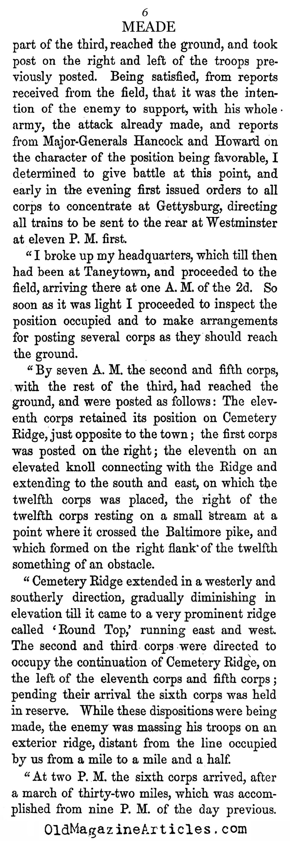 General Meade's Report on the Battle of Gettysburg (History of the U.S. , 1867)