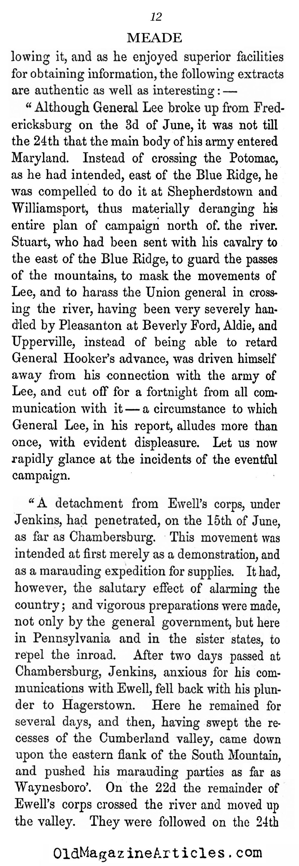 General Meade's Report on the Battle of Gettysburg (History of the U.S. , 1867)