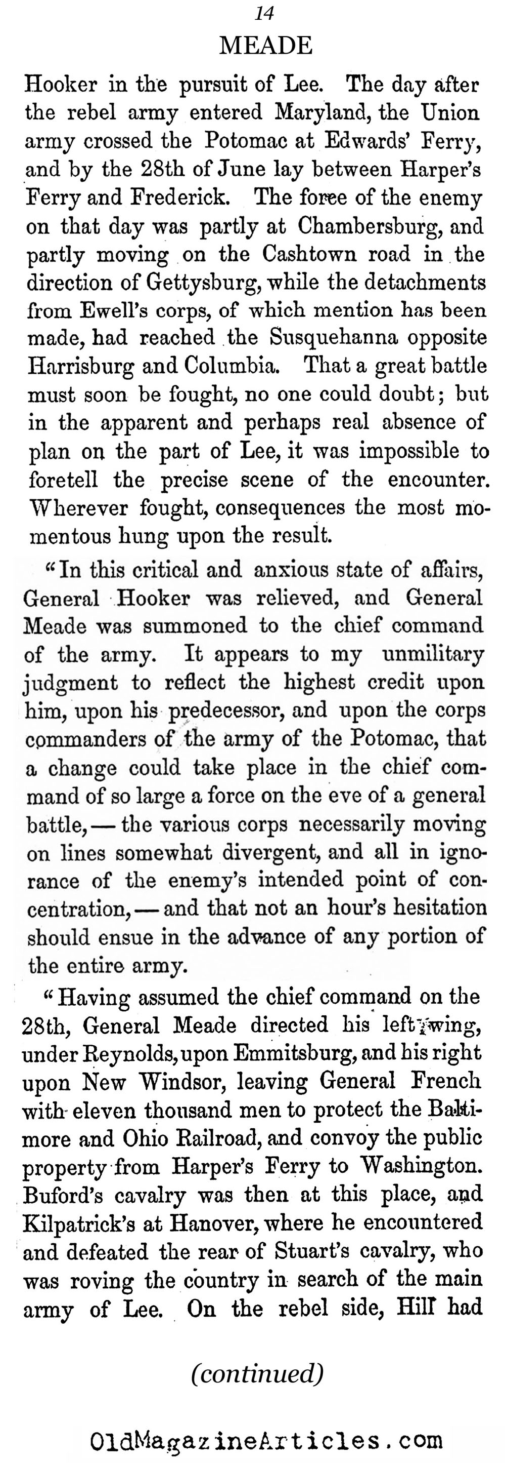 General Meade's Report on the Battle of Gettysburg (History of the U.S. , 1867)