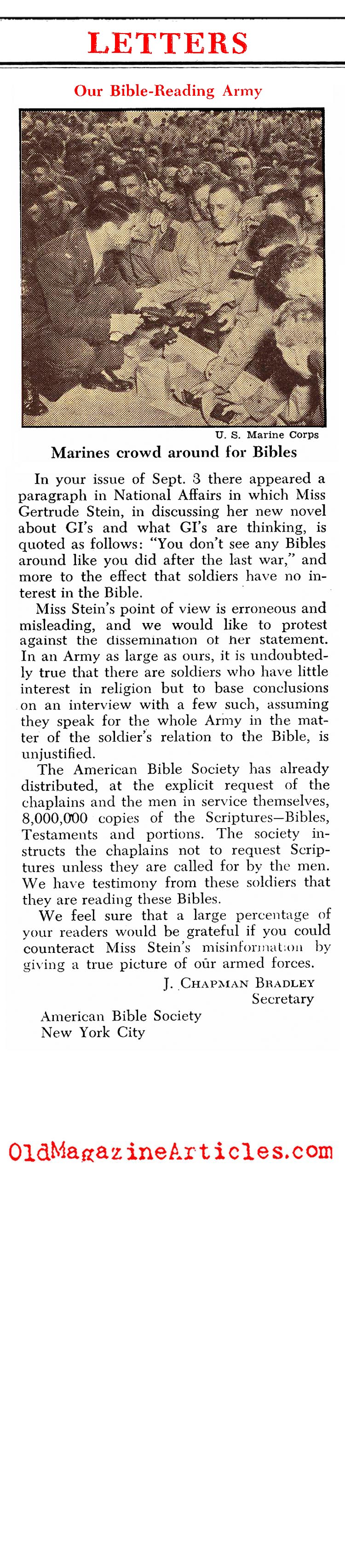 The Difference Between GIs and Doughboys (Newsweek Magazine, 1945)
