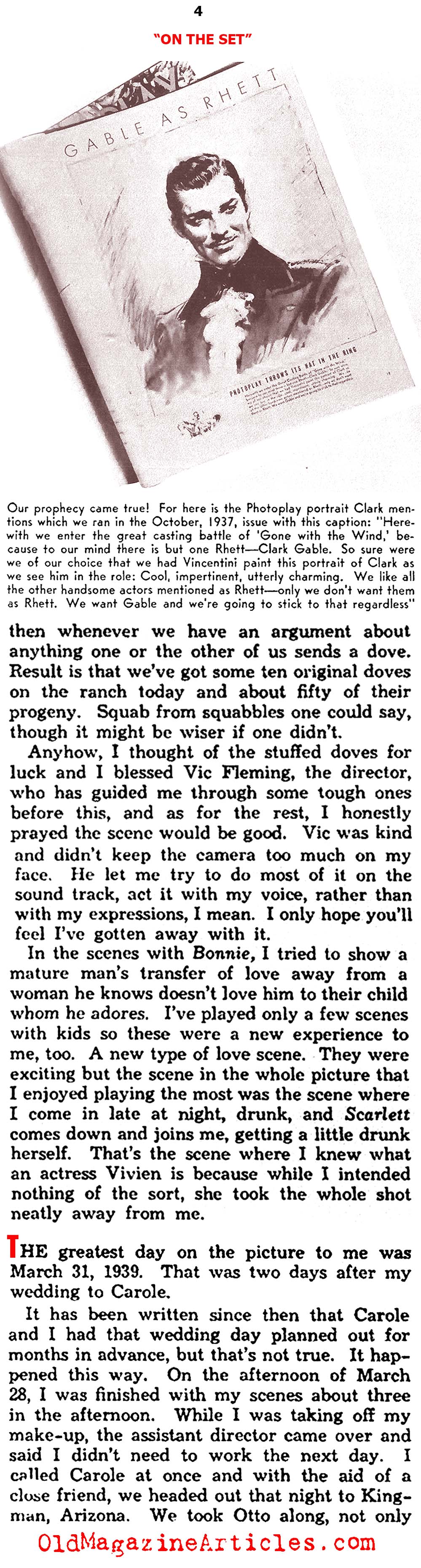 Behind the Scenes with Clark Gable... (Photoplay Magazine, 1940)