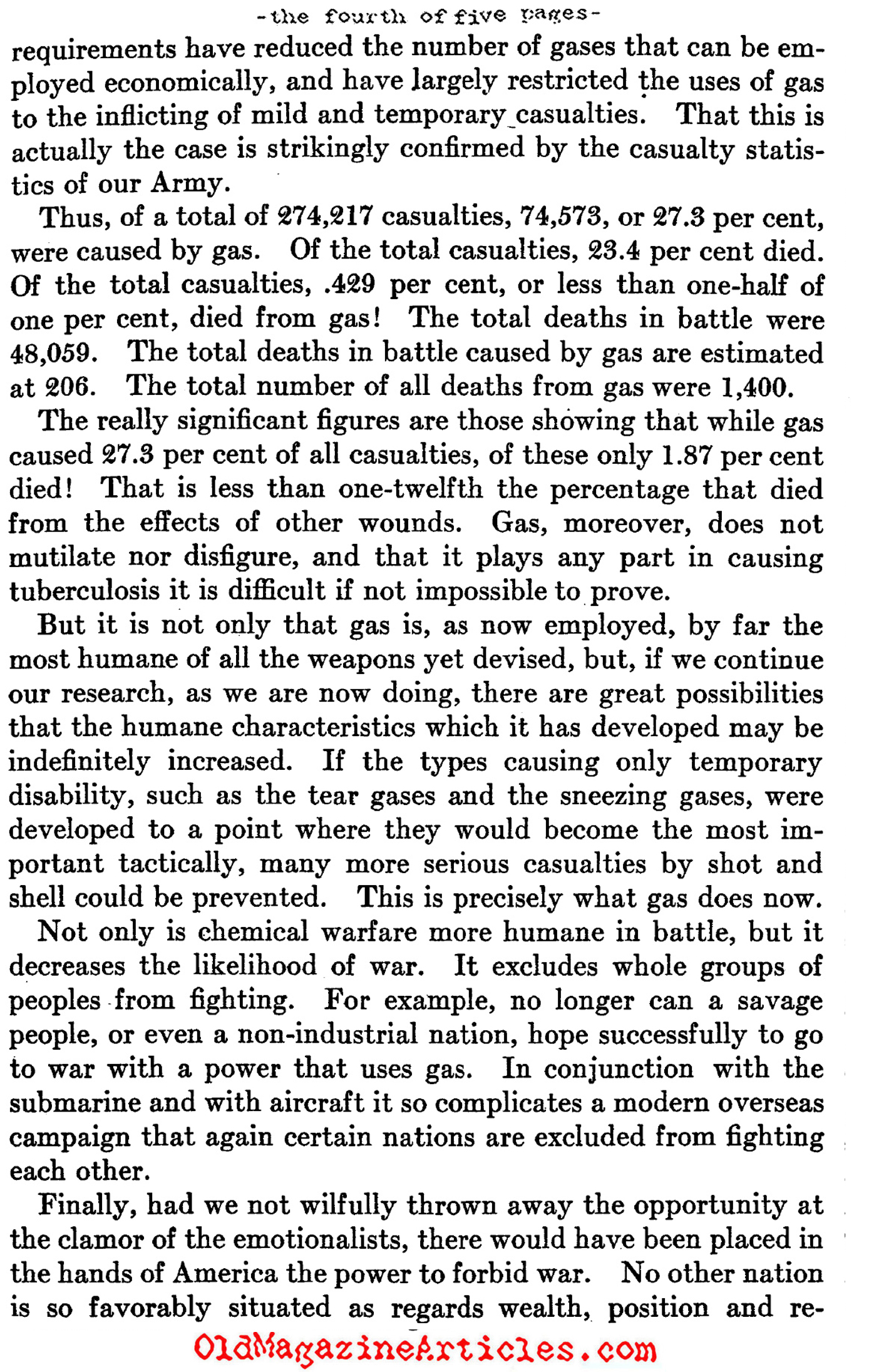 Chemical War (The North American Review, 1922)