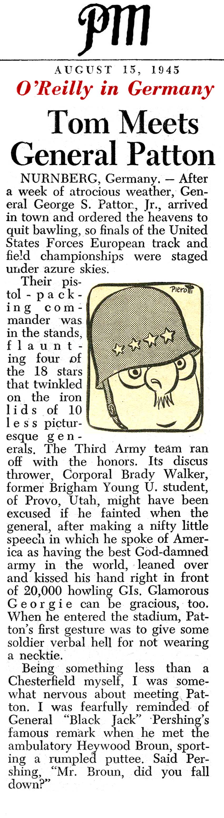 One Journalist's Encounter with General Patton (PM Tabloid, 1945)
