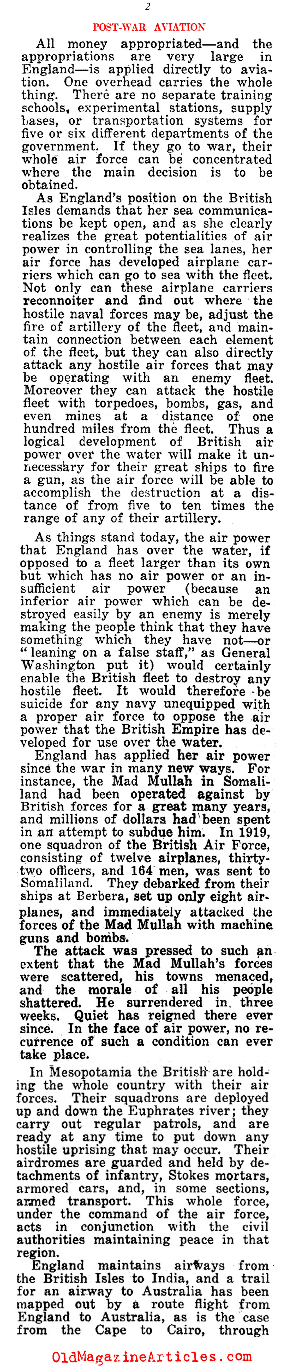 General Billy Mitchell:  Advocate of  American Airpower (American Legion Weekly,1921)