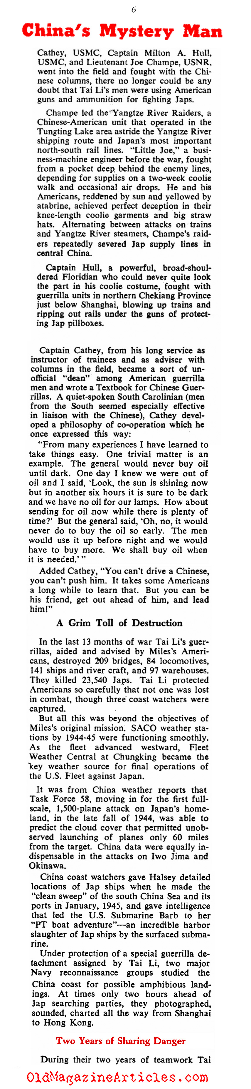 General Dai Li: ''The Himmler of The East (Collier's, 1946)