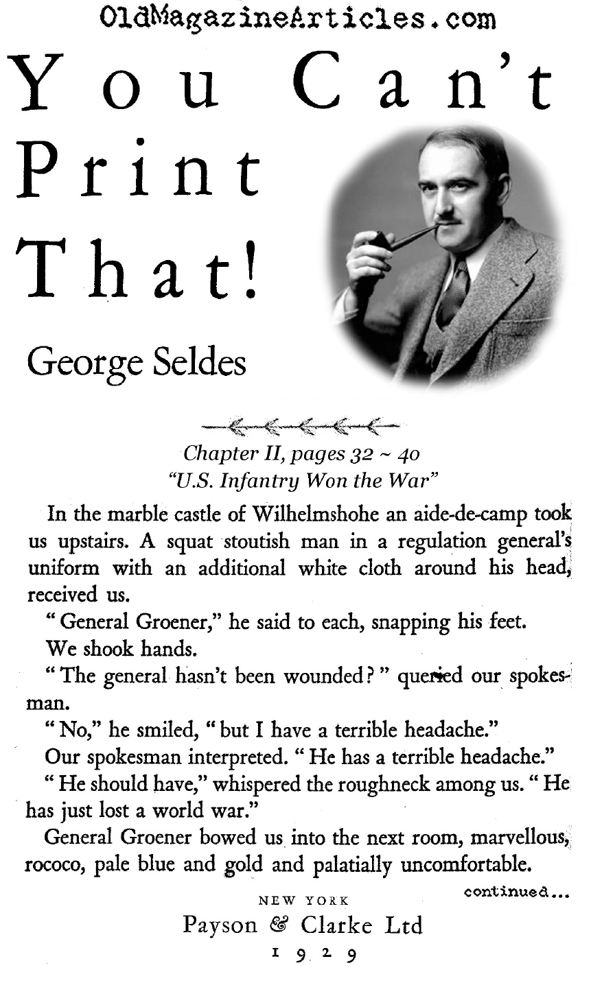 ''The Americans in the Argonne Won the War'' <BR>(You Can't Print That, 1929)