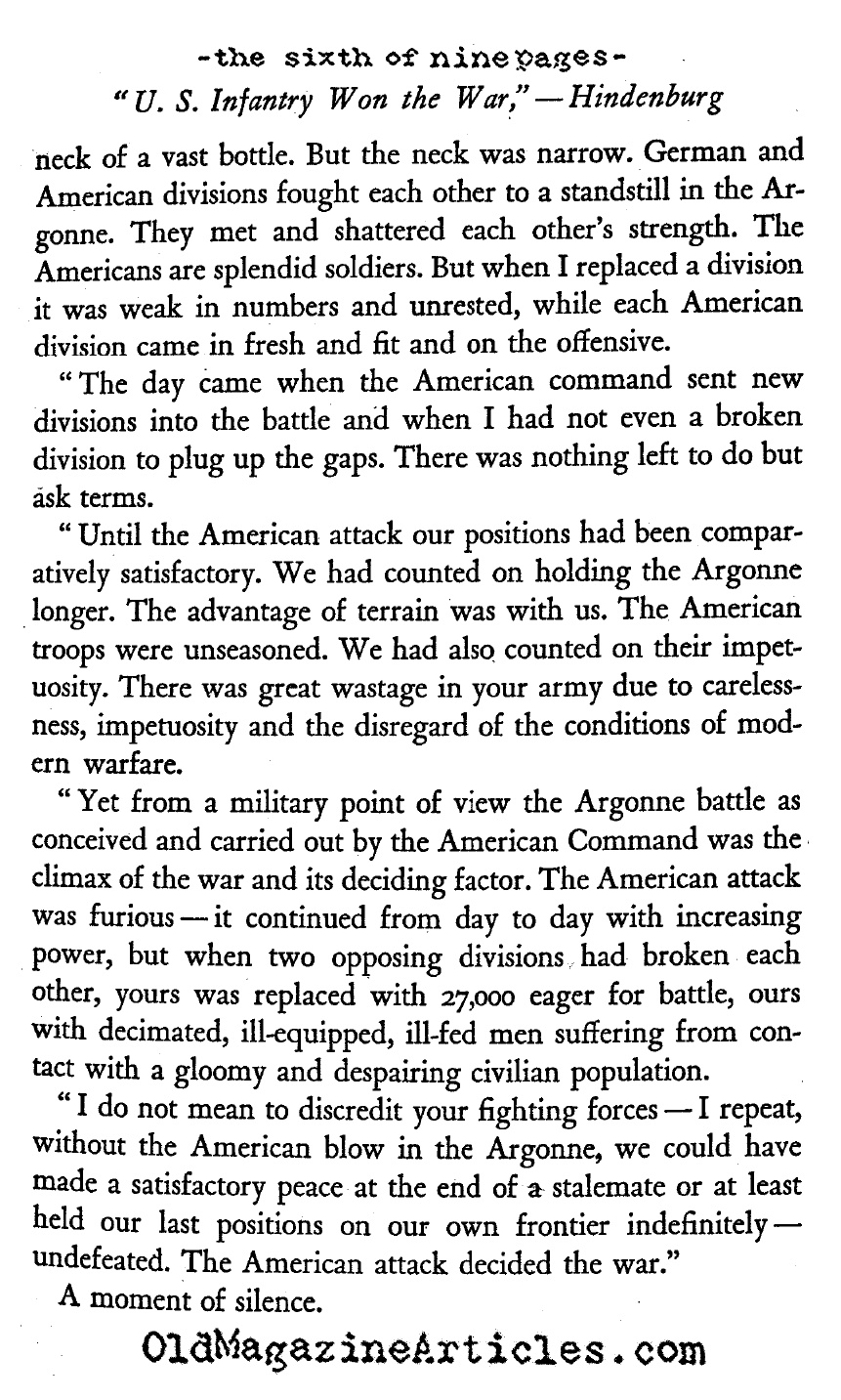 ''The Americans in the Argonne Won the War'' <BR>(You Can't Print That, 1929)