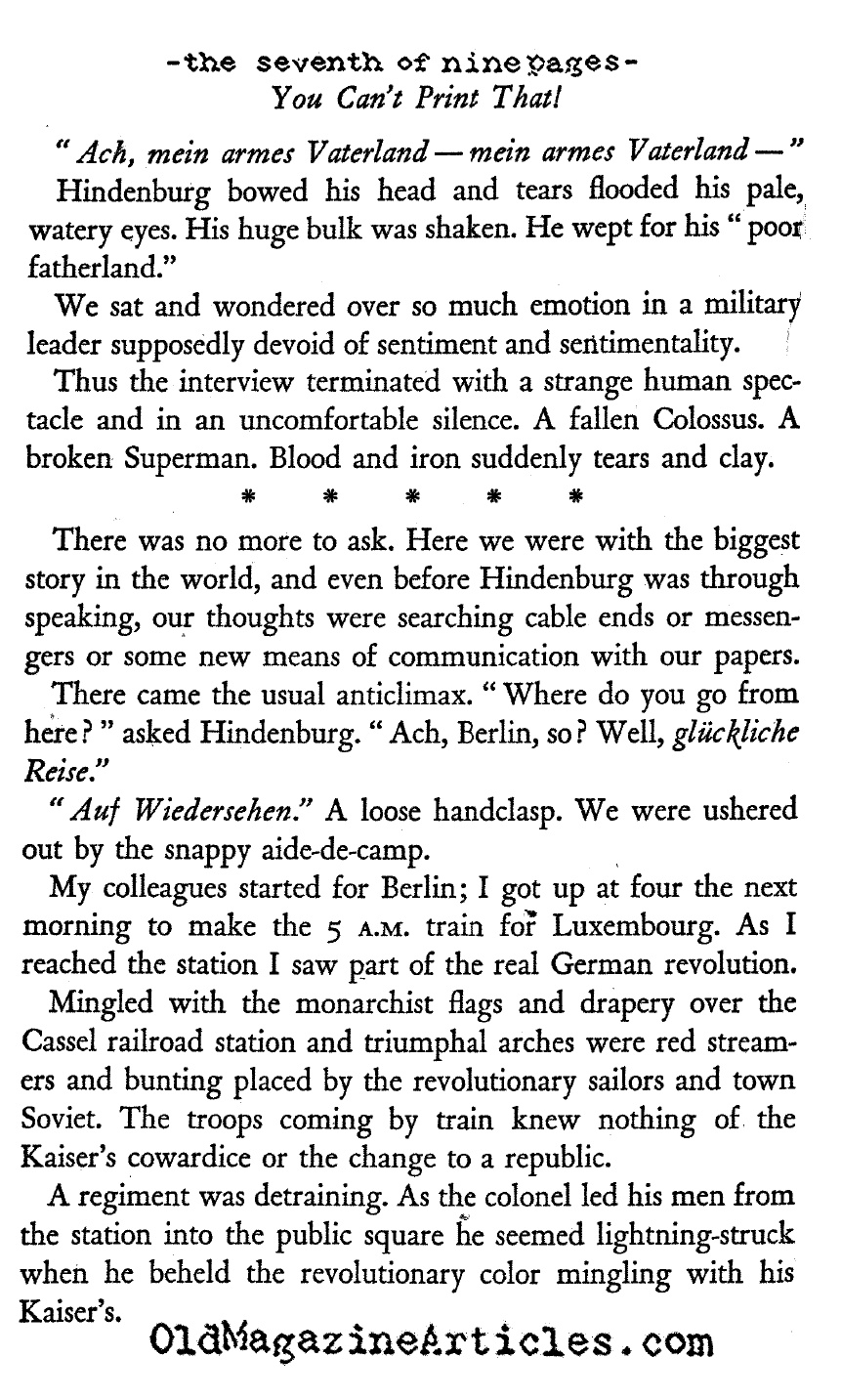 ''The Americans in the Argonne Won the War'' <BR>(You Can't Print That, 1929)