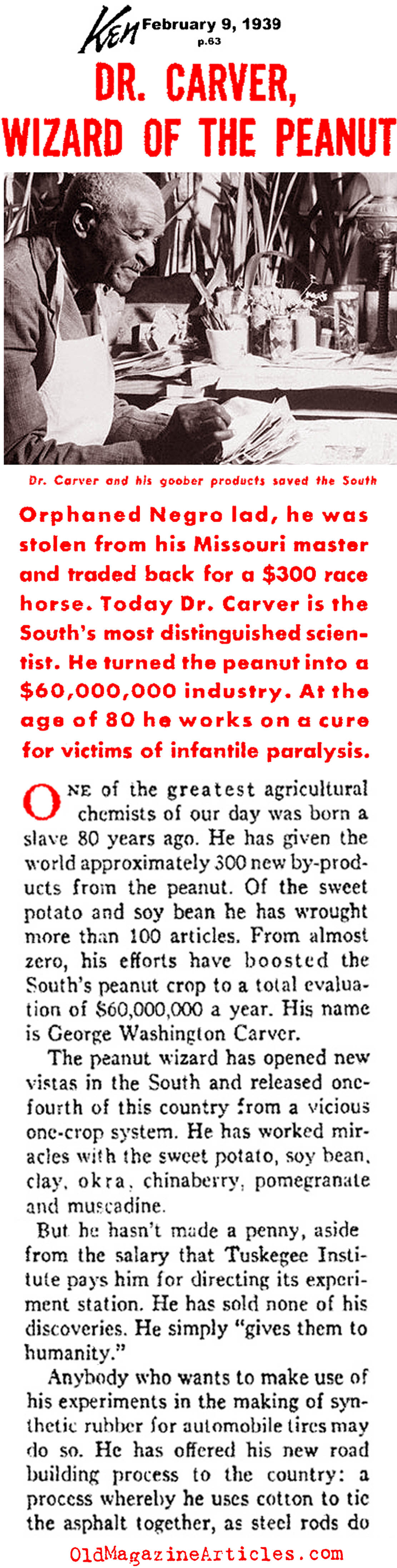 An Interview with Dr. George Washington Carver (Ken Magazine, 1938)
