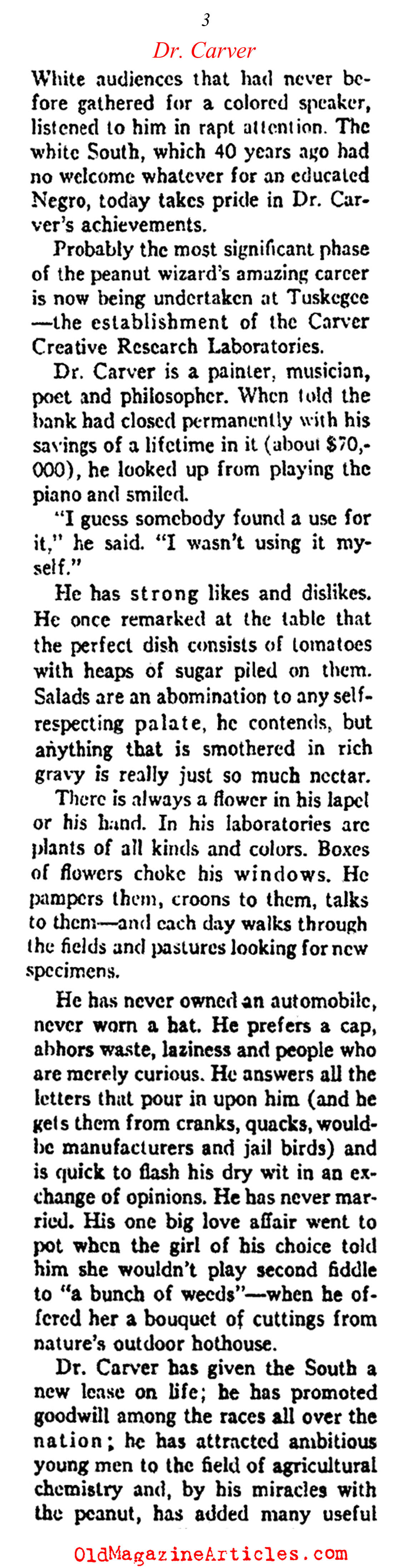 An Interview with Dr. George Washington Carver (Ken Magazine, 1938)