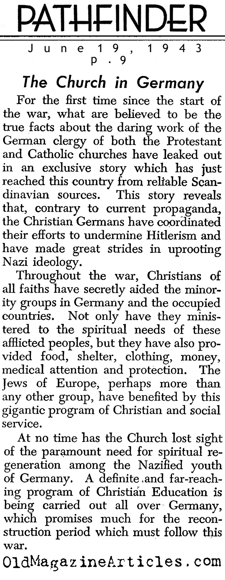 The Holocaust Rescuers (Pathfinder Magazine, 1943)