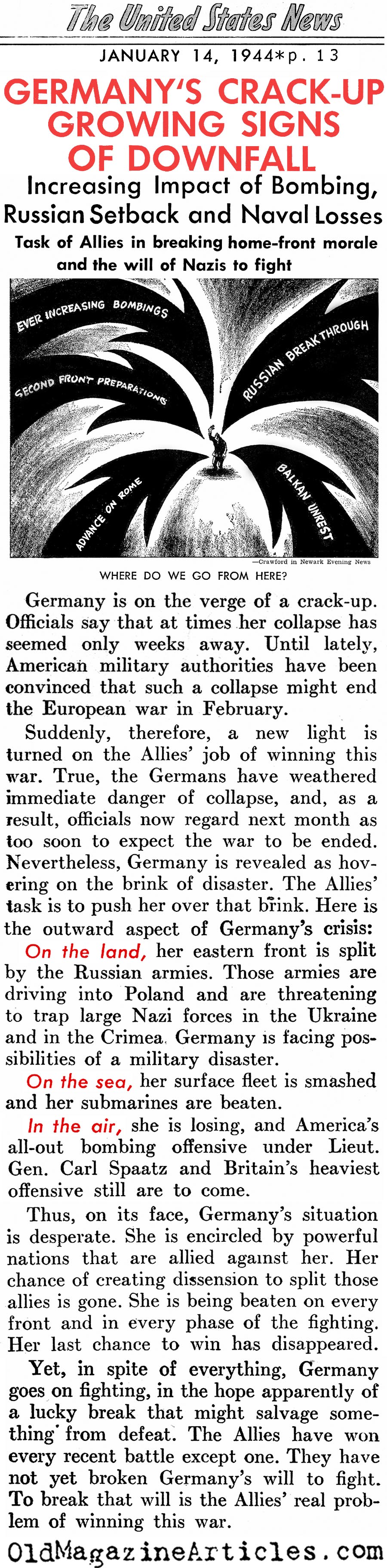 Anticipating Germany's Collapse (United States News, 1944)