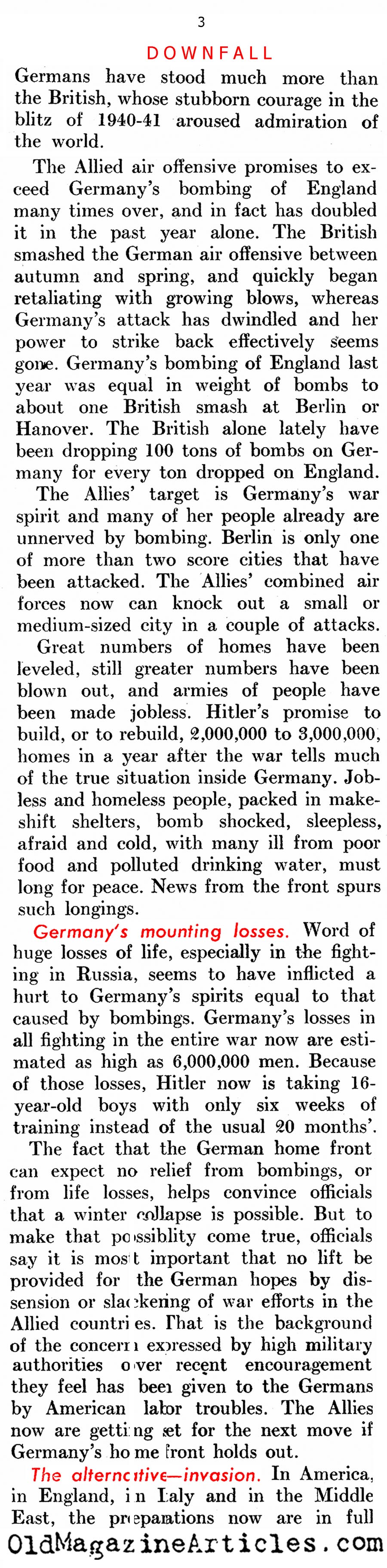 Anticipating Germany's Collapse (United States News, 1944)