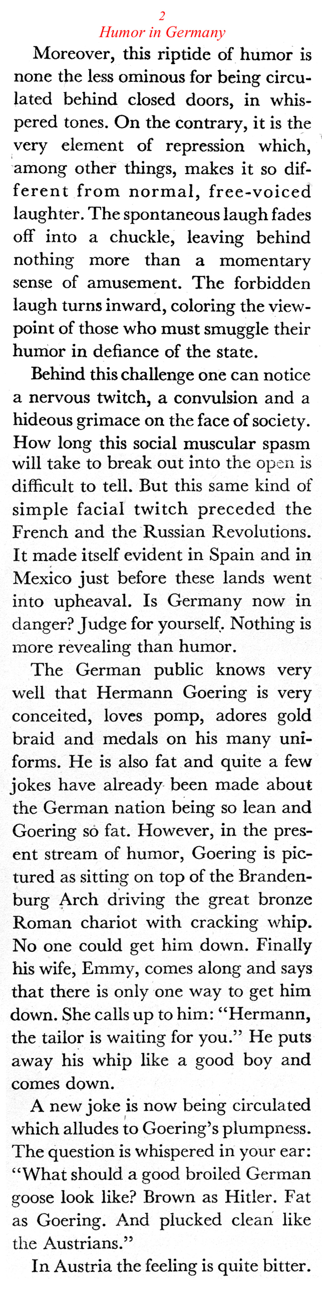 Jokes in Germany (Coronet Magazine, 1939)