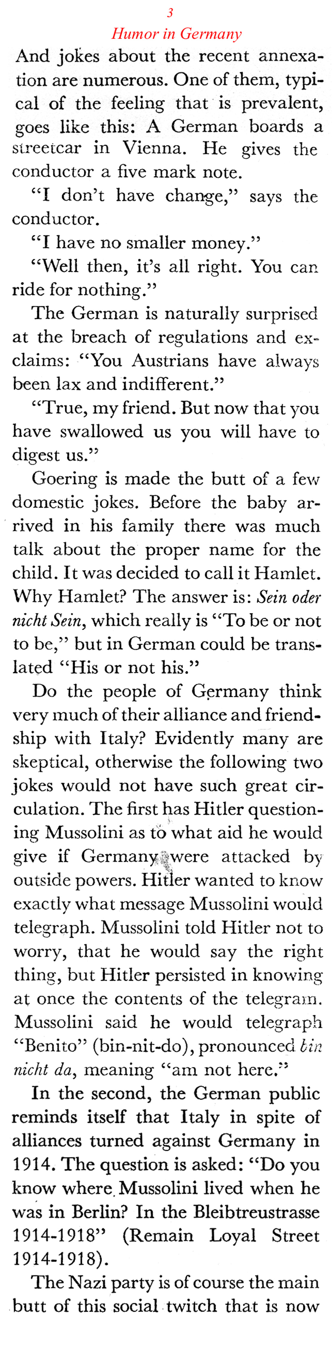 Jokes in Germany (Coronet Magazine, 1939)