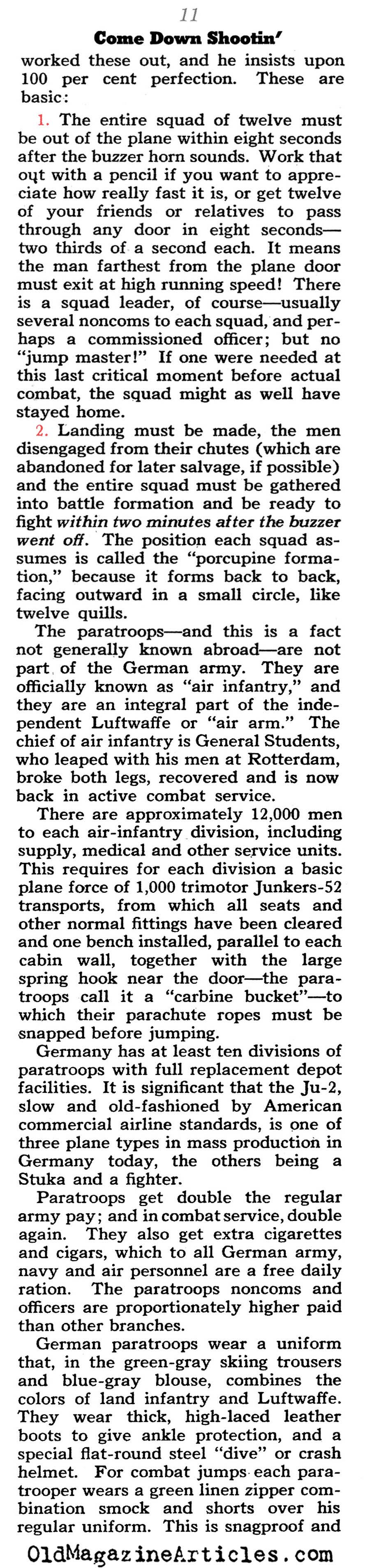 The German Paratroopers (Collier's Magazine, 1941)