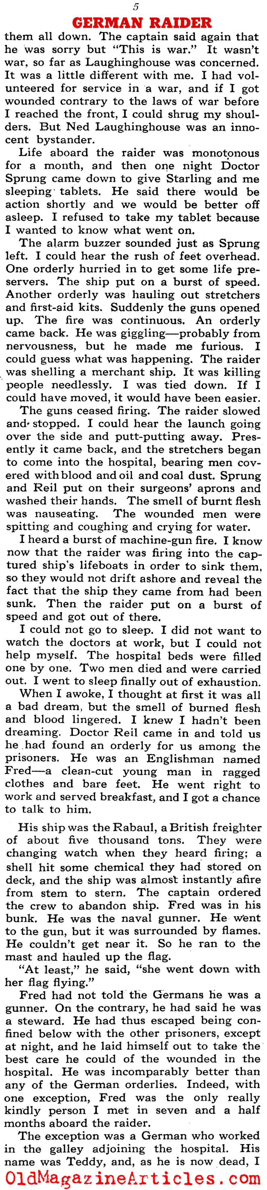 ''I Rode A German Raider'' (Collier's Magazine, 1944)