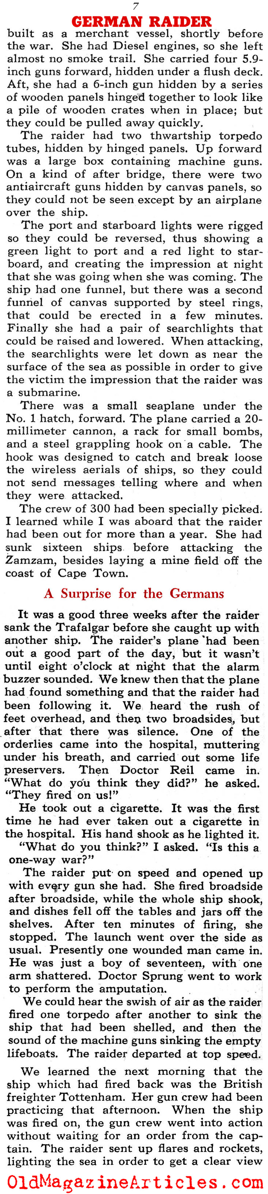 ''I Rode A German Raider'' (Collier's Magazine, 1944)