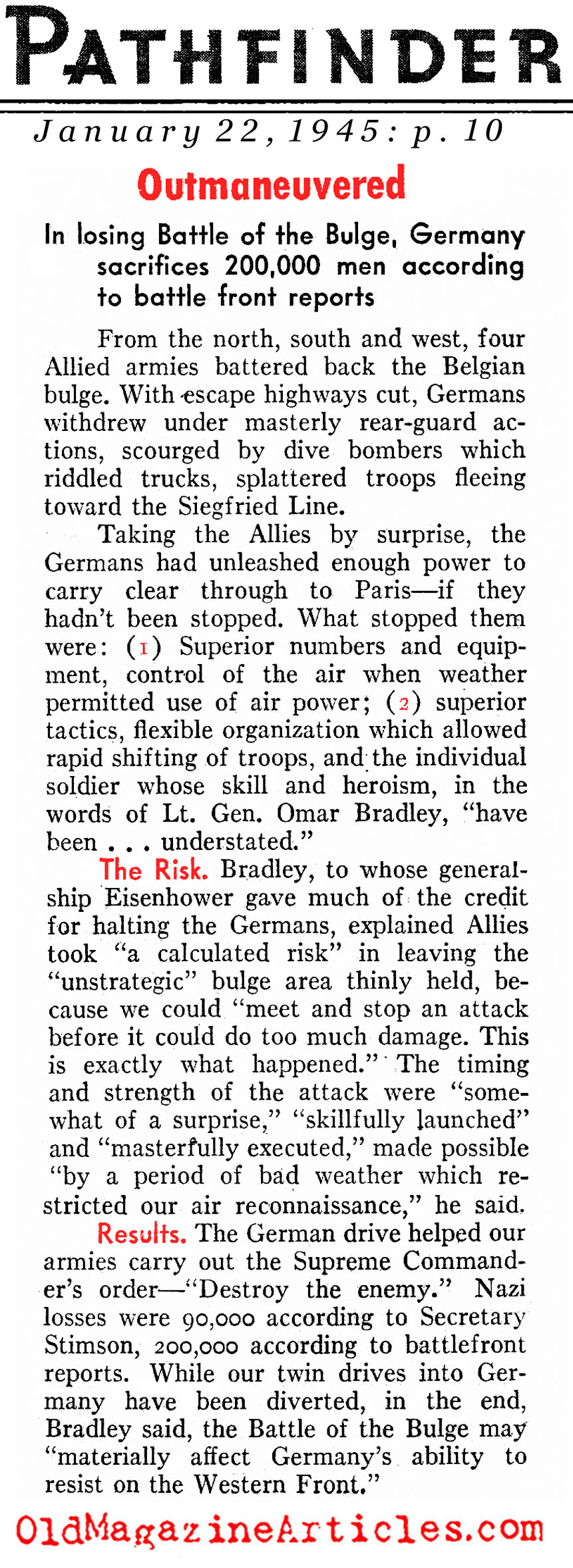 ''Outmaneuvered'' (Pathfinder Magazine, 1945)