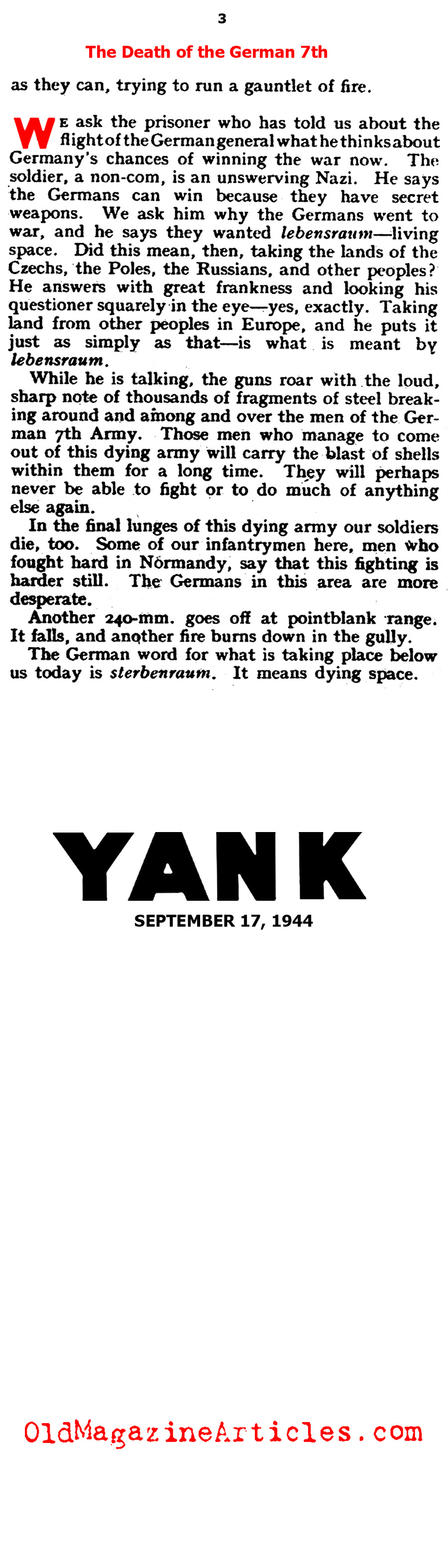 The Death of the German Seventh Army (Yank Magazine, 1944)