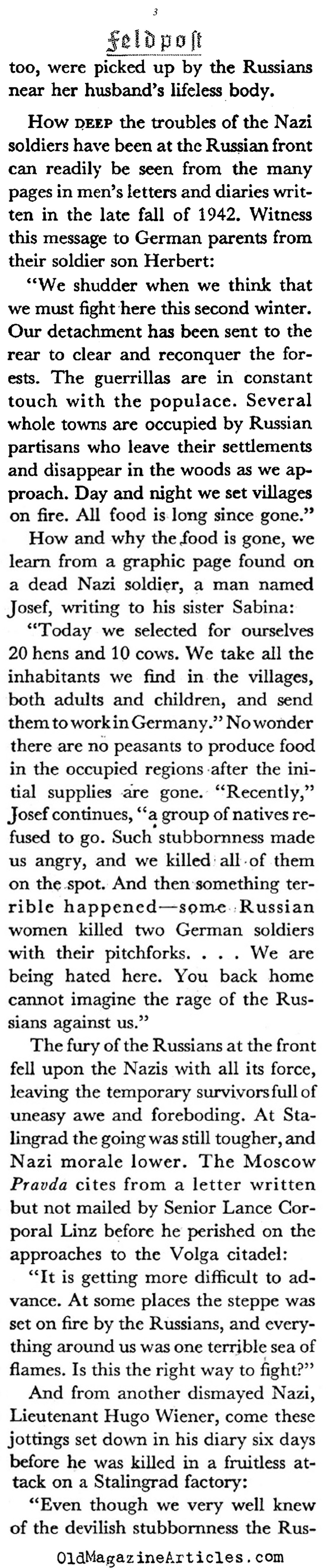 Letters from the German Home Front (Coronet Magazine, 1943)