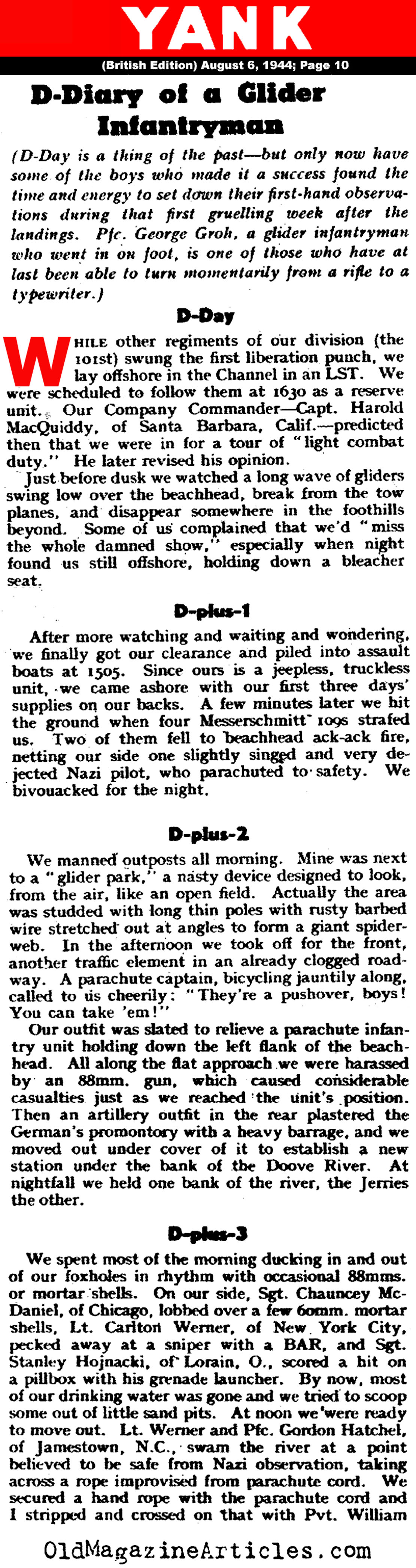 Glider Infantry on D-Day (Yank Magazine, 1944)