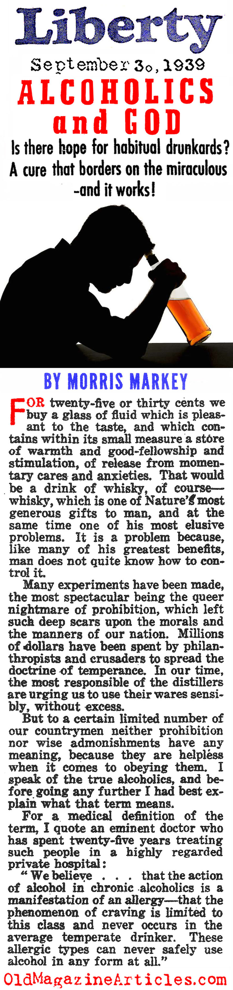 ''God and Alcoholics'' (Liberty Magazine, 1939)