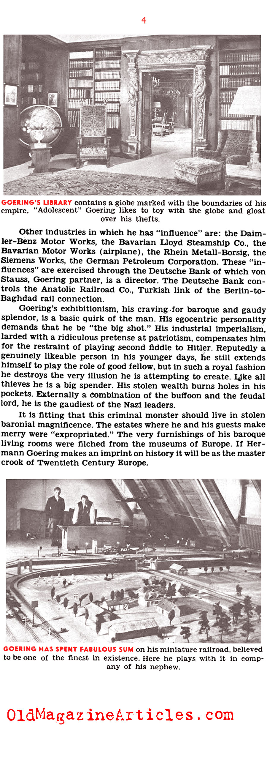 Hermann Goering: Power Hungry Graff Master (Click Magazine, 1943)