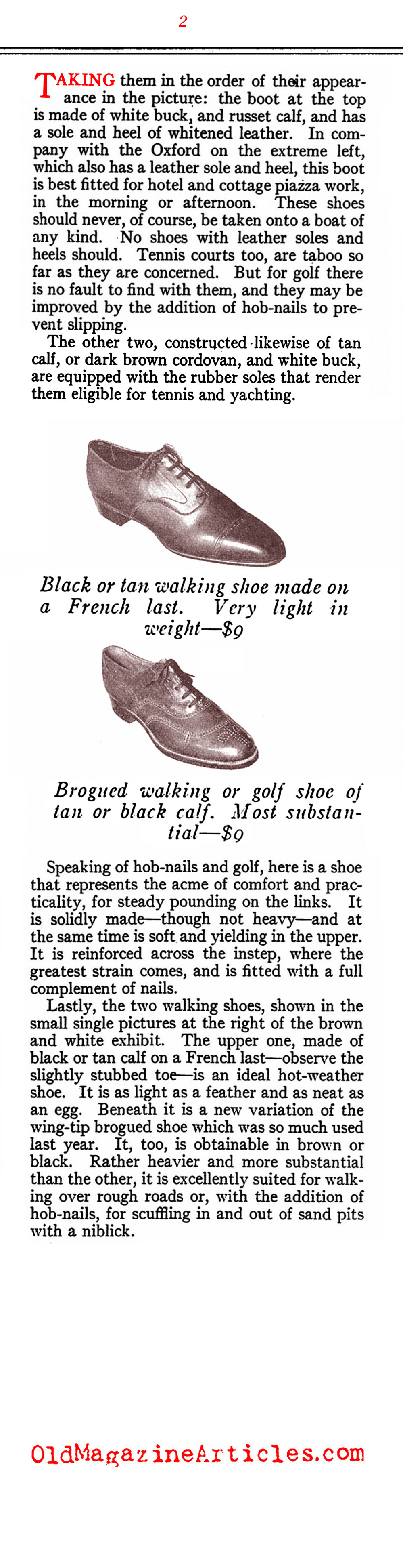 An Assortment of Golf Shoes  (Vanity Fair Magazine, 1915)