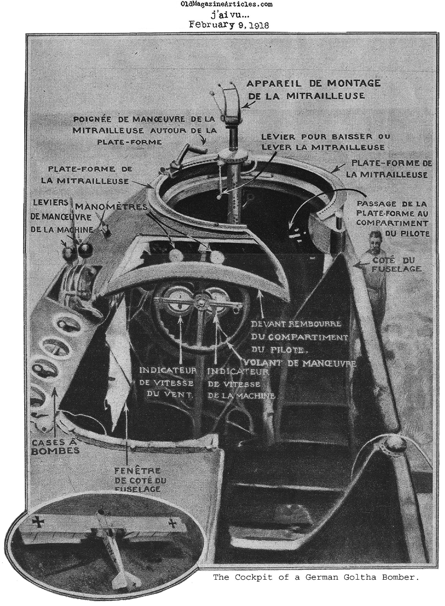The Cockpit of the  Giant Goltha Bomber (j'ai vu..., 1918)