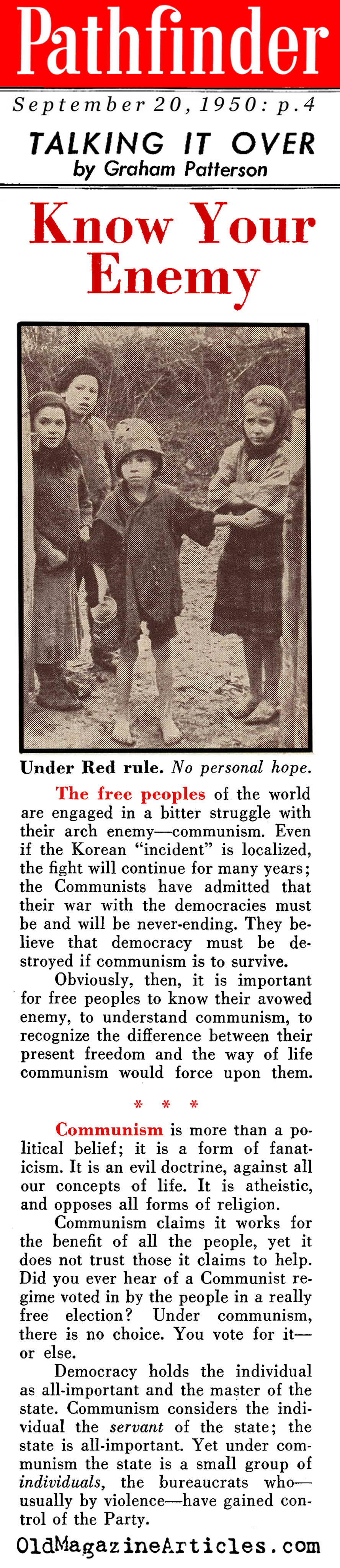 Communism vs Democracy (Pathfinder Magazine, 1950)