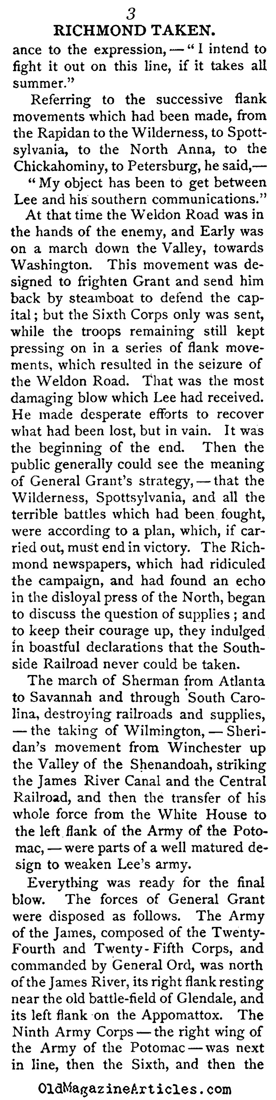  General Grant's March on Richmond (The Atlantic Monthly, 1865)