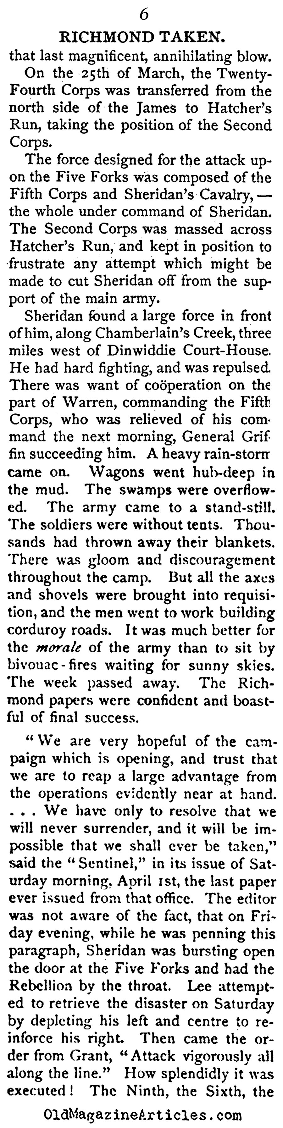  General Grant's March on Richmond (The Atlantic Monthly, 1865)