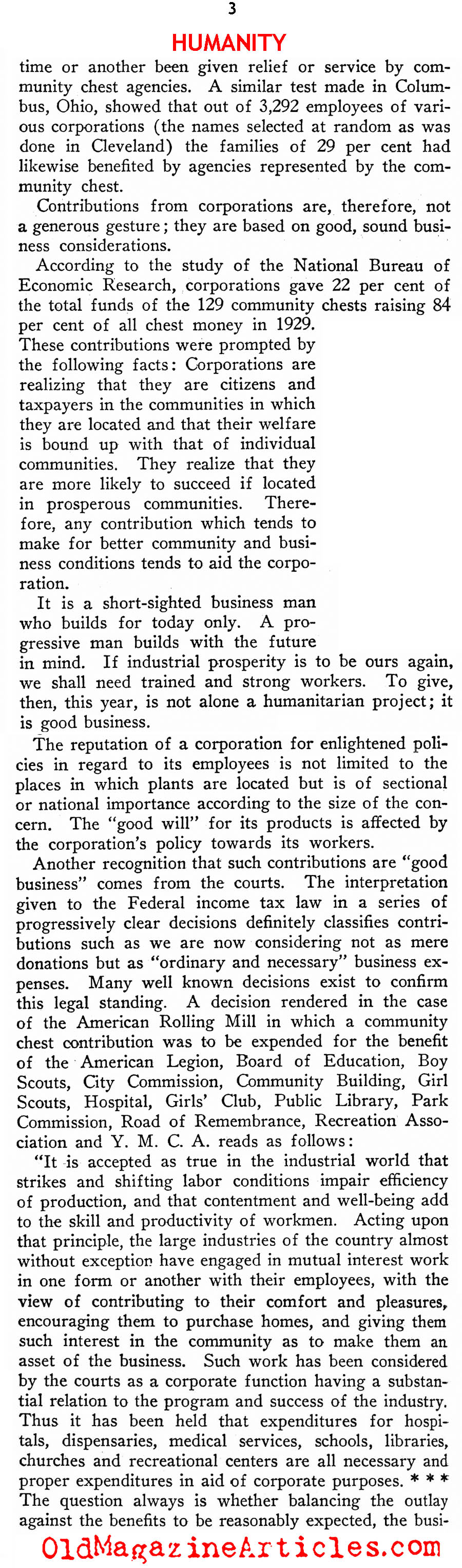 Private Charity During The Great Depression (New Outlook Magazine, 1932)