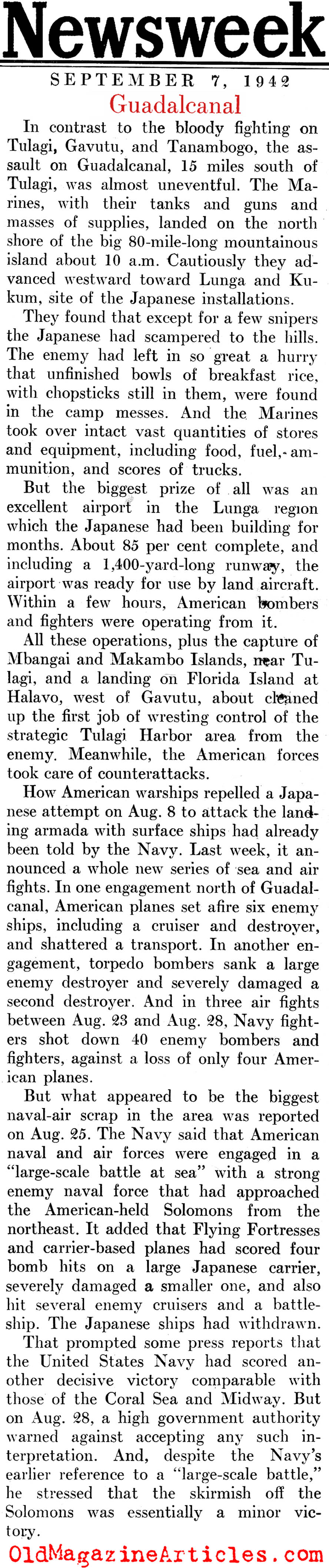 Guadalcanal (Newsweek Magazine, 1942)