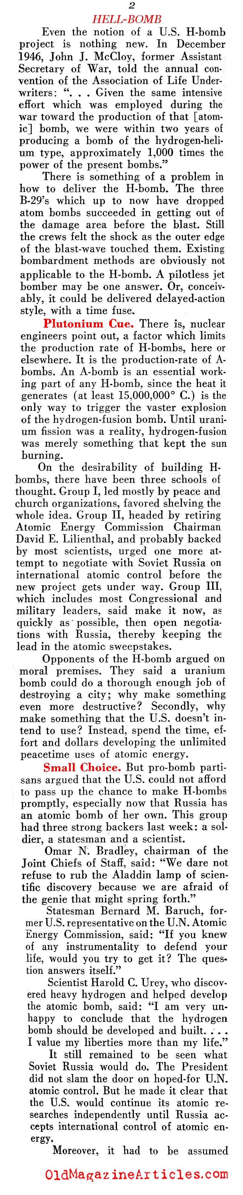 ''The Hell Bomb''  (Pathfinder Magazine, 1950)