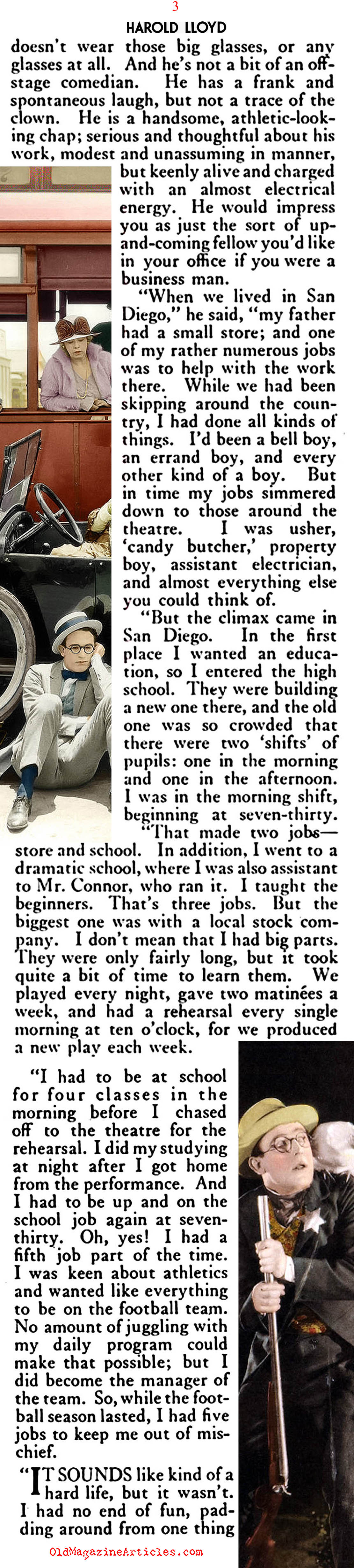 Harold Lloyd: The Man, The Cornball  (The American Magazine, 1922)