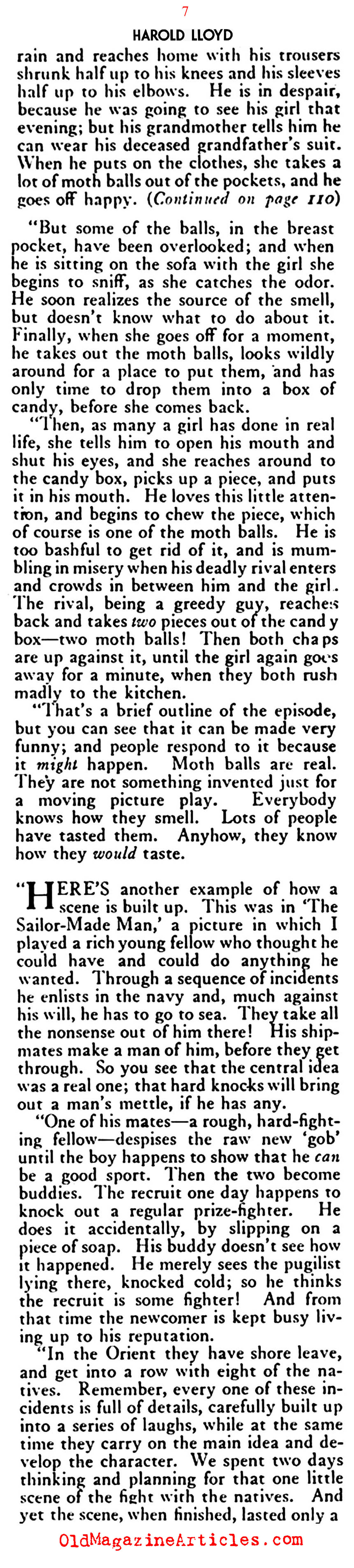 Harold Lloyd: The Man, The Cornball  (The American Magazine, 1922)