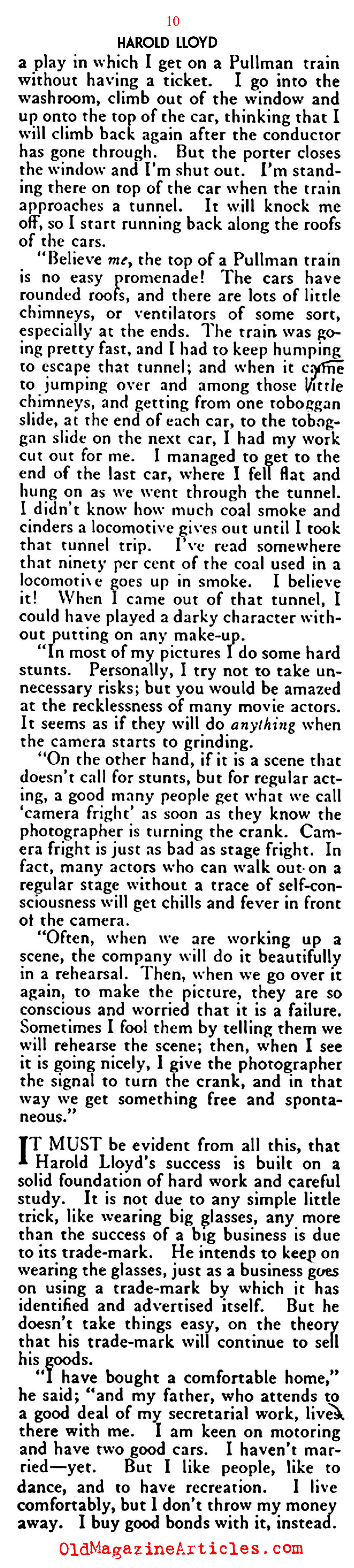 Harold Lloyd: The Man, The Cornball  (The American Magazine, 1922)