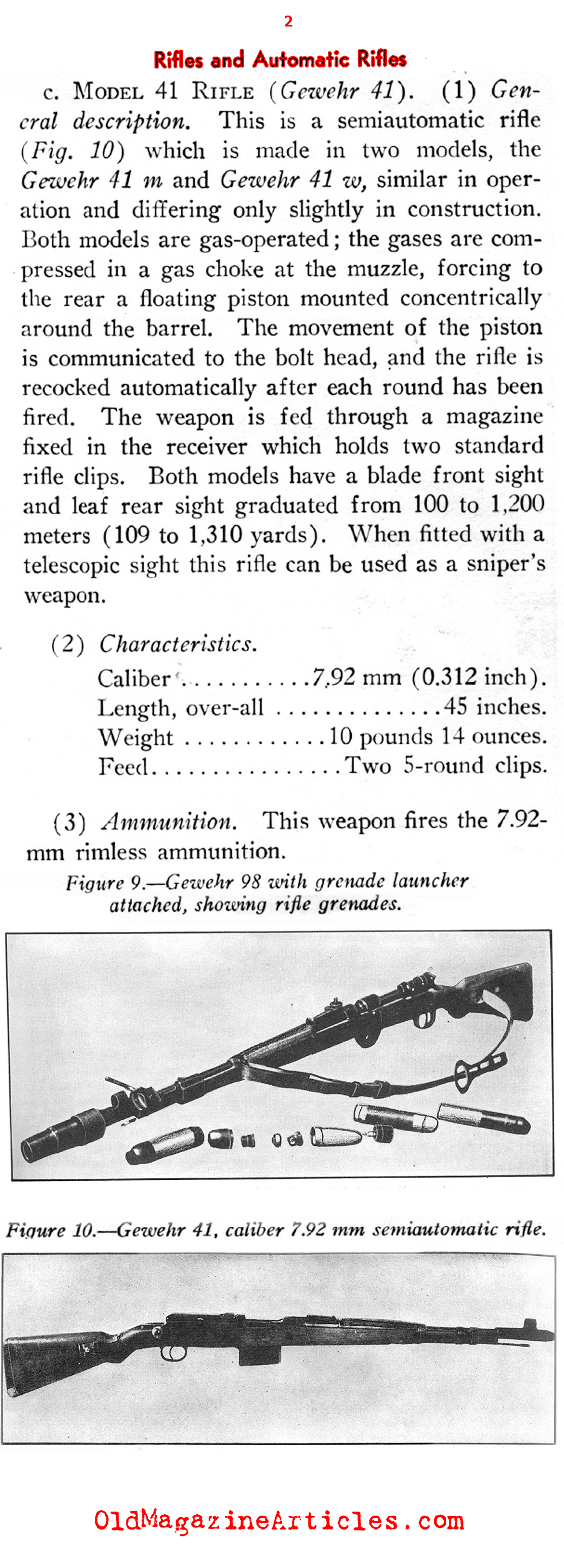 German Rifles (U.S. Dept of War, 1945)