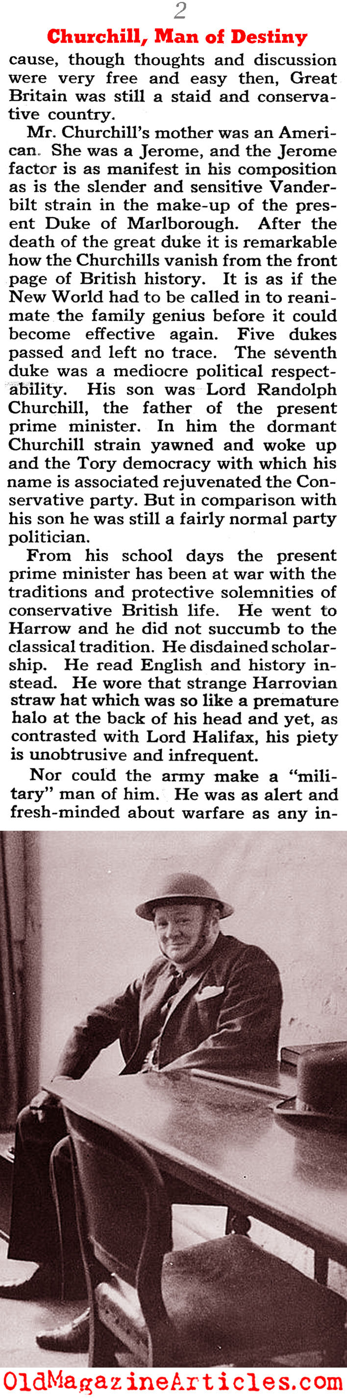 H.G. Wells on Winston Churchill (Collier's Magazine, 1940)