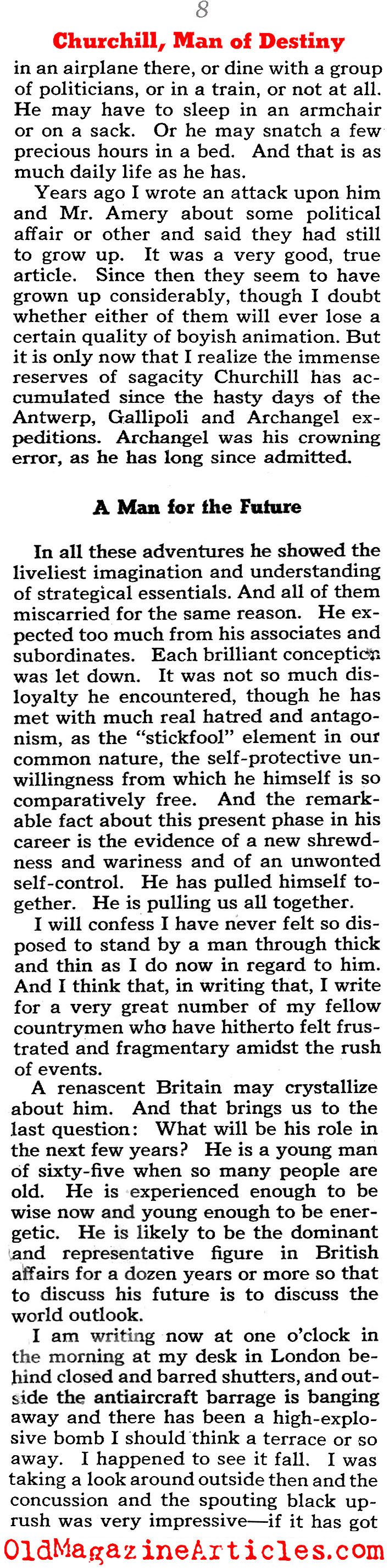H.G. Wells on Winston Churchill (Collier's Magazine, 1940)