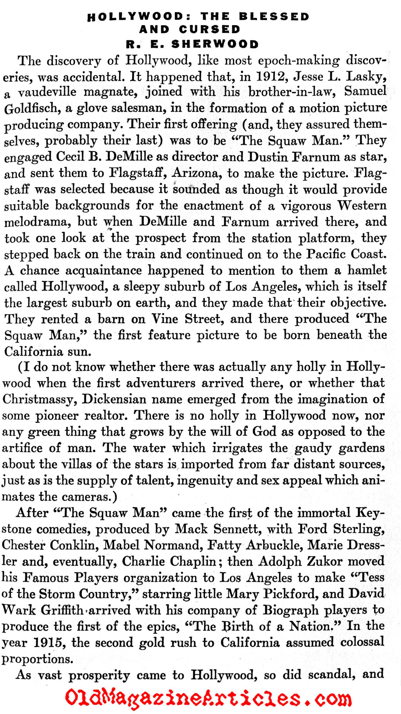 The Birth of Hollywood Filmmaking (America, 1932)