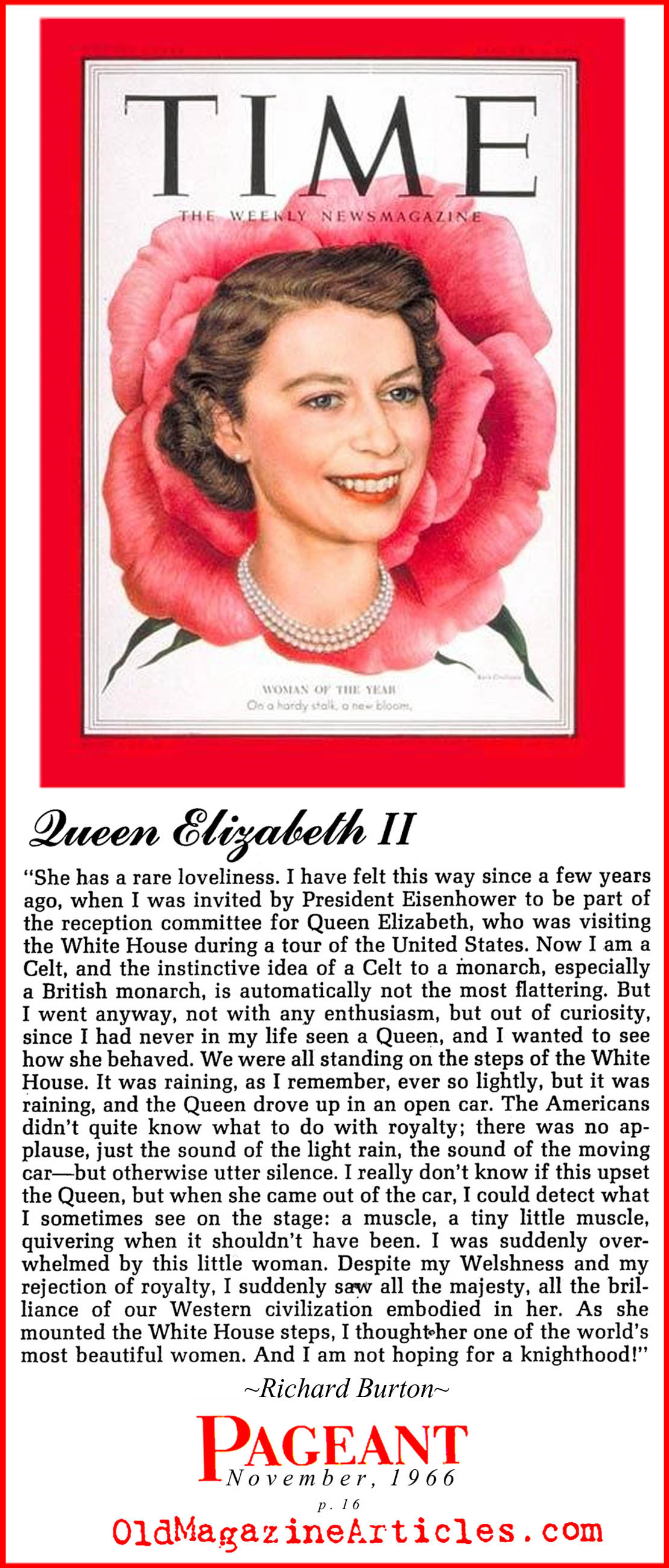 Queen Elizabeth: HOTTIE (Pageant Magazine, 1966)