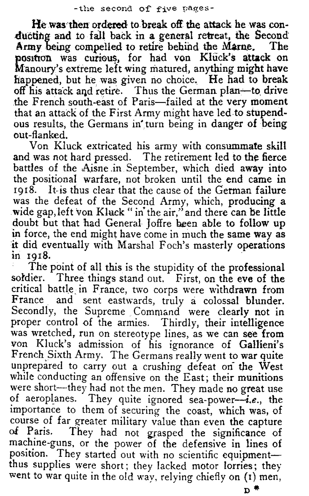 Recalling Two of the War's Blunders (The English Review, 1920)