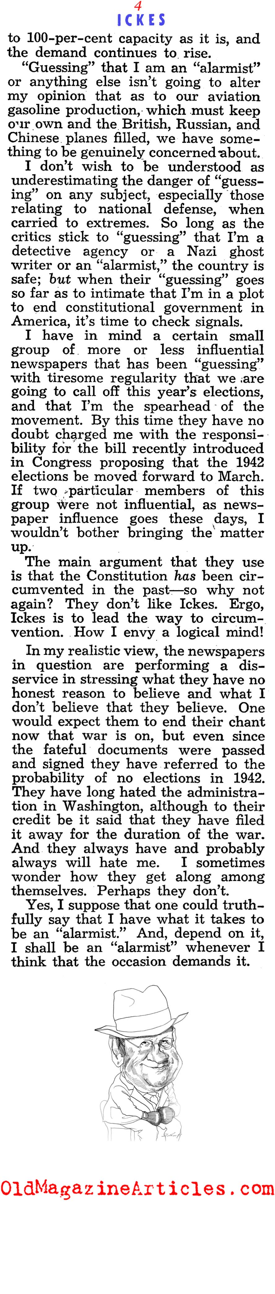 Harold Ickes: FDR's Gas Czar (Liberty Magazine, 1942)